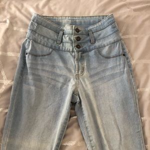 high rise ankle jegging